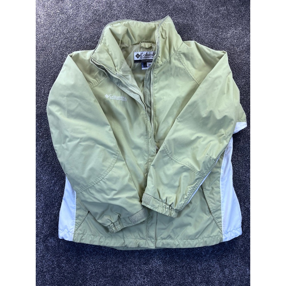 Columbia Jacket Womens L Core Interchange Ski Front Zip Fleece Lined Green